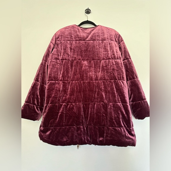 Who What Wear Maroon Velvet Coat - Picture 4 of 6